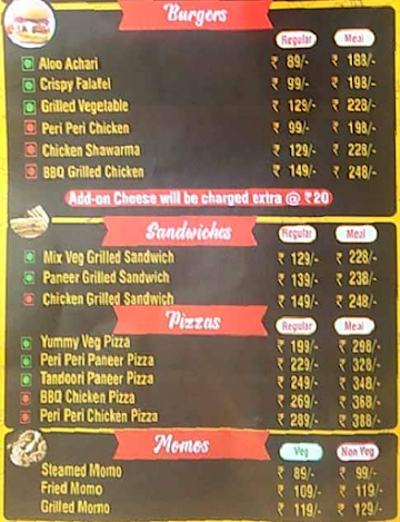 Yummy Grills menu 