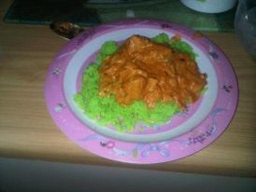 creative me, thats green rice, can be made with gel colors.