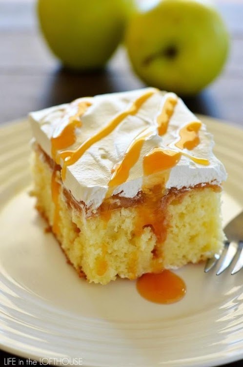 Caramel Apple Poke Cake