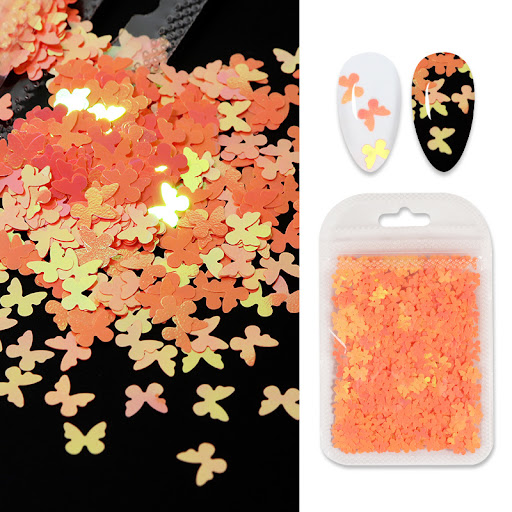 Title 11, Butterfly flower nail art sequins, crystal, and...