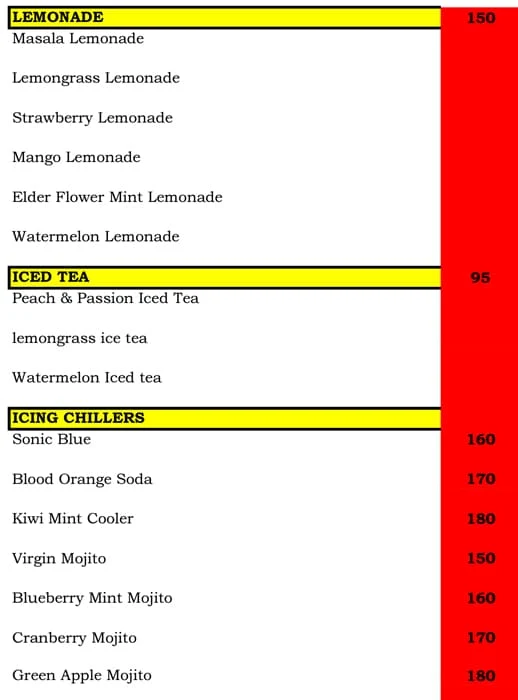 The Energy Zone menu 