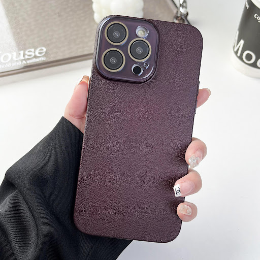 Title 2, Solid Color Lychee Pattern Phone Case. Stylish ...