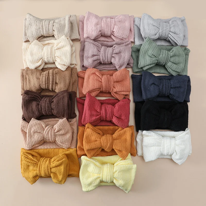 Bandeau pour bébé en coton élastique avec nœud papillon, adorable et confortable, parfait pour les coiffures de bébé, doux pour la peau.