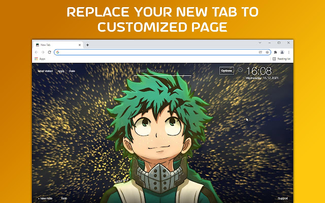 My Hero Academia Deku Wallpaper Custom NewTab