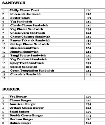 Raag Music Cafe menu 