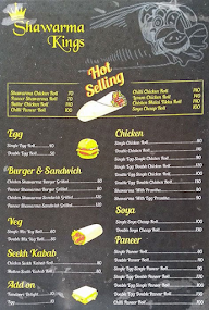 Shawarma King's menu 1