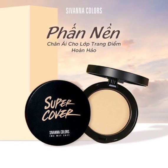 Phấn Nền Sivanna Che Phủ Kháng Nước Super Cover Two Way Case Bản Dupe Loreal 24H Fresh Wear