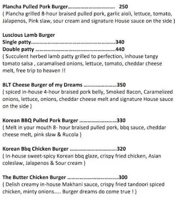 Burger Craft By Street Meat menu 