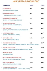 Jain's Pizza & Food Point menu 2