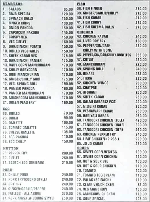 Pelican Pub menu 