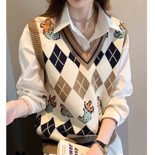 Title 5, Womens Design Sense Of Layered Knitted Vest