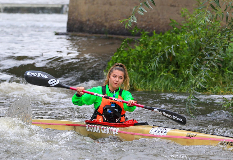 After winning the team event women's title in 2019 Maties honours student Tracey Oellermann is keen to race back onto the Berg River Canoe Marathon women's podium. Picture: JOHN HISIN/FUNKY PANTS/GAMEPLAN MEDIA