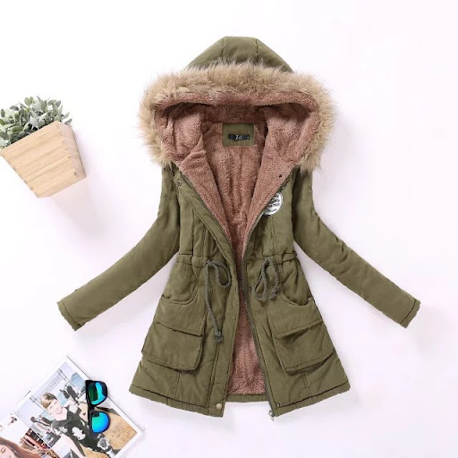 Title 5, Autumn and Winter Plus Size Hooded Mid-length C...