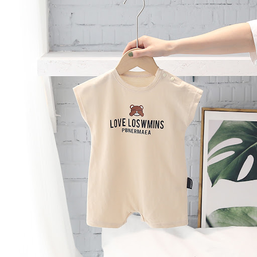 Title 6, English Letter Short Sleeve Rompers, comfortabl...