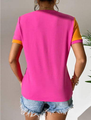 Title 7, Womens Color Matching Simple Casual All-match ...