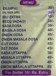 Vijay Snacks menu 1