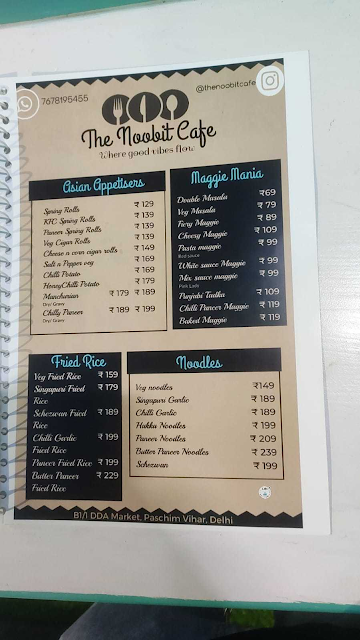 The Noobit Cafe menu 