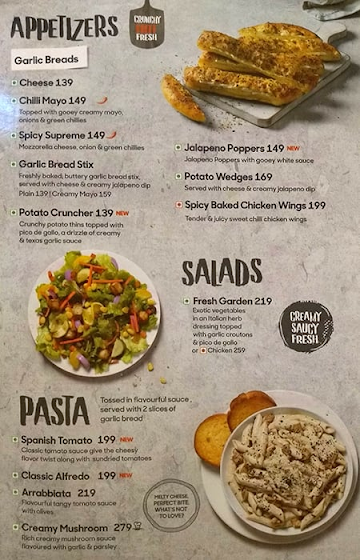 Pizza Hut menu 