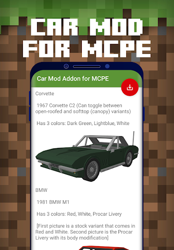 Screenshot Car Mod Addon for Minecraft