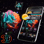 Rose Galaxy 3D Glass Tech Theme ? Apk