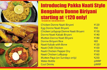 Bengaluru Biryani menu 