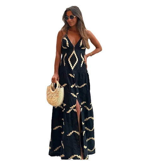 Title 6, Womens Fashion V-neck High Waist Sling Dress –...