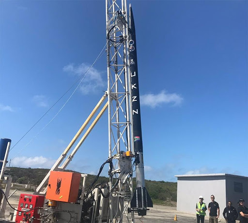 The Phoenix-1B Mark 2 hybrid sounding rocket before the failed test launch on Monday.