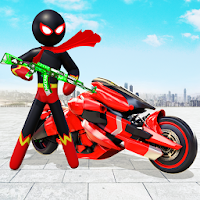 Stickman Moto Bike Hero Crime City Superhero Game