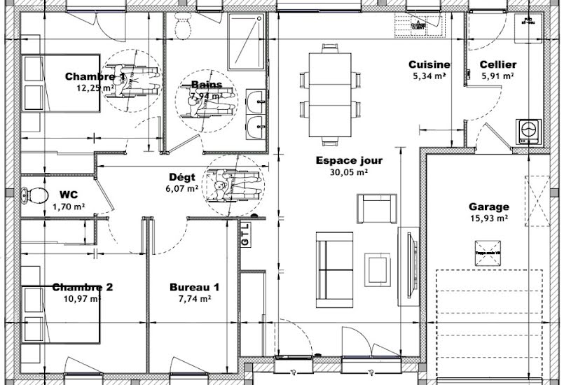  Vente Terrain + Maison - Terrain : 810m² - Maison : 88m² à La Sauvagère (61600) 