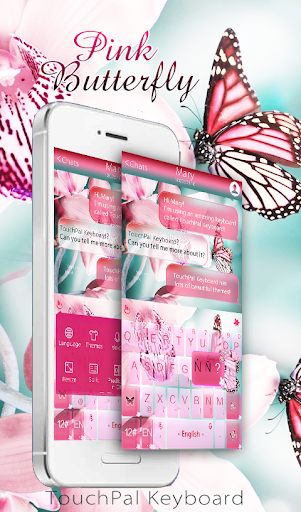 Pink Butterfly Keyboard Theme