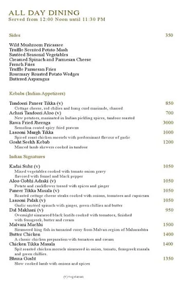 Seven Kitchens - The St. Regis menu 