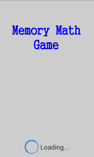 Memory Math Game