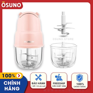 (Sẵn - New 2022) Máy Xay 6 Lưỡi Dao Đa Năng Cầm Tay, Máy Xay Thịt Tỏi Ớt Mini Chính Hãng Hyundai Phiên Bản Nâng Cấp - Osun