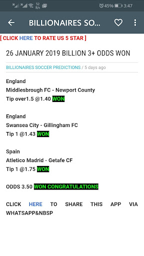 BILLIONAIRES SOCCER PREDICTIONS