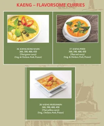 Baan Thai menu 