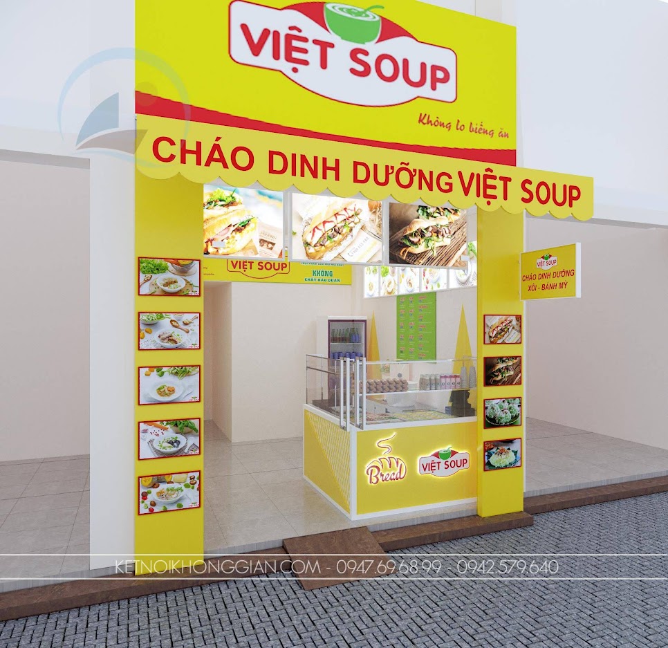 thiết kế cửa hàng cháo dinh dưỡng