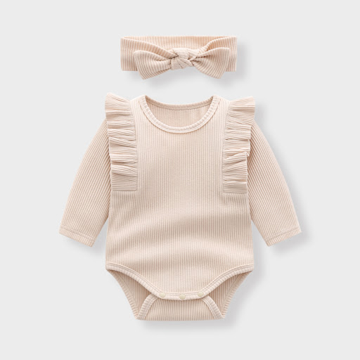Title 14, Ruffle Sleeve Baby Long Sleeve Triangle Bodysui...