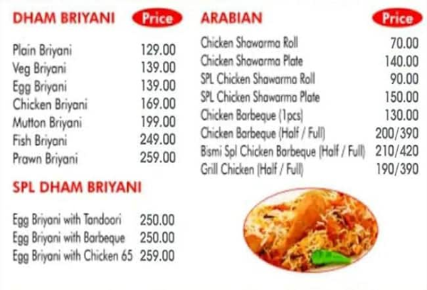 Sasi  Biriyani & Parotta Kadai menu 