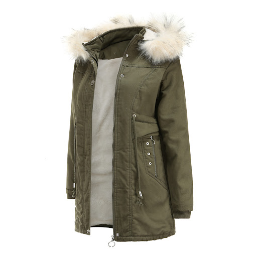 Title 16, Womens mid-length cotton coat with detachable ...