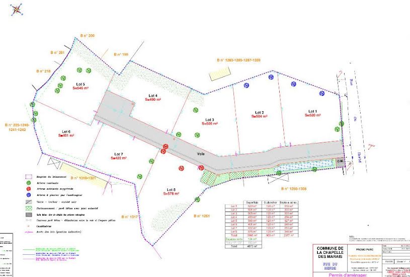  Vente Terrain à bâtir - à La Chapelle-des-Marais (44410) 