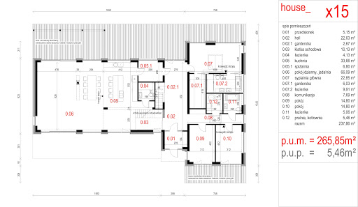 House X15 - Rzut parteru