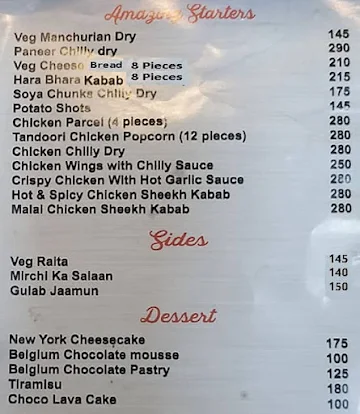 Biryani Binge menu 