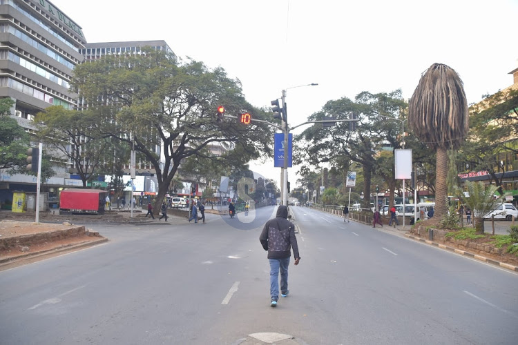 Deserted Moi Avenue within the Nairobi CBD ahead Azimo protest on July 19, 2023