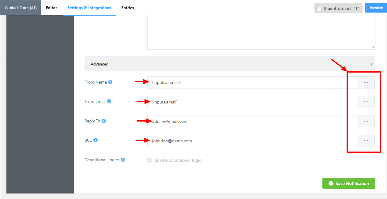 plugin, fluent forms, settings, auto replies