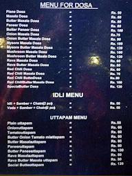 South Indian Point menu 1
