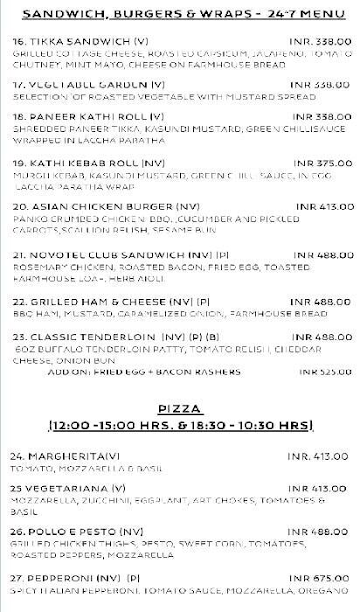 The Square (novotel Chennai Sipcot) menu 