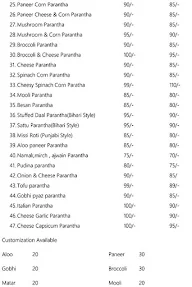 Delhi Ki Paratha Gali menu 1