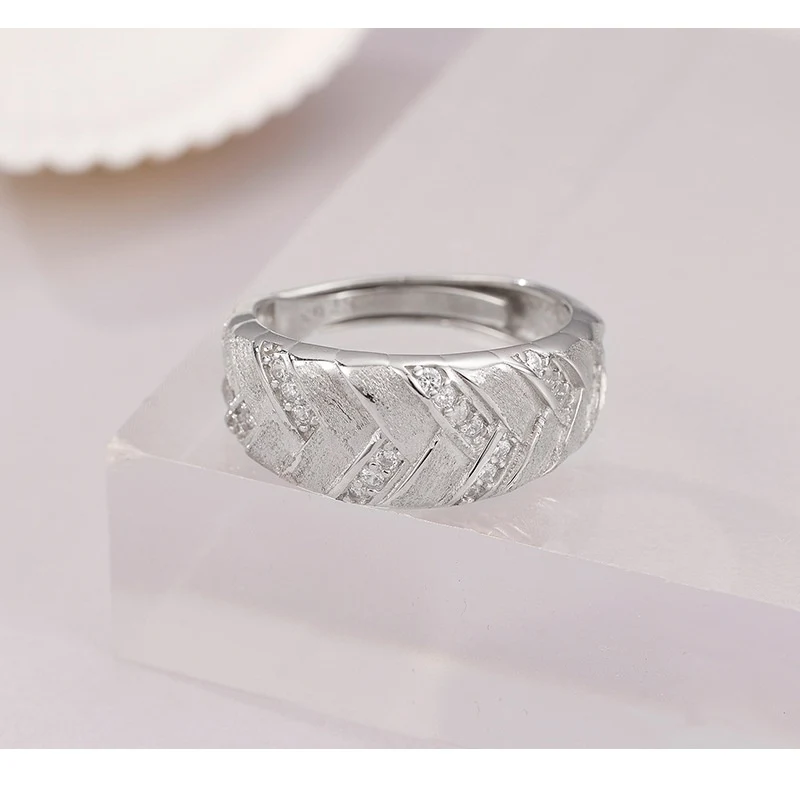 Title 10, Bague Femme Argent Sterling 925 Ajustable, Tiss...