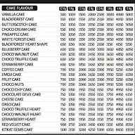 Cake Center menu 1