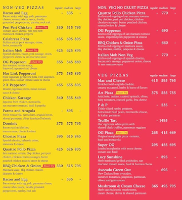 Slyce Pizza menu 